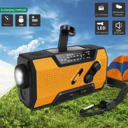 Radio di emergenza multifunzione AM/FM Radio portatile Solor Manovella USB Batterie AA Torcia ricaricabile Lampada da lettura Allarme SOS