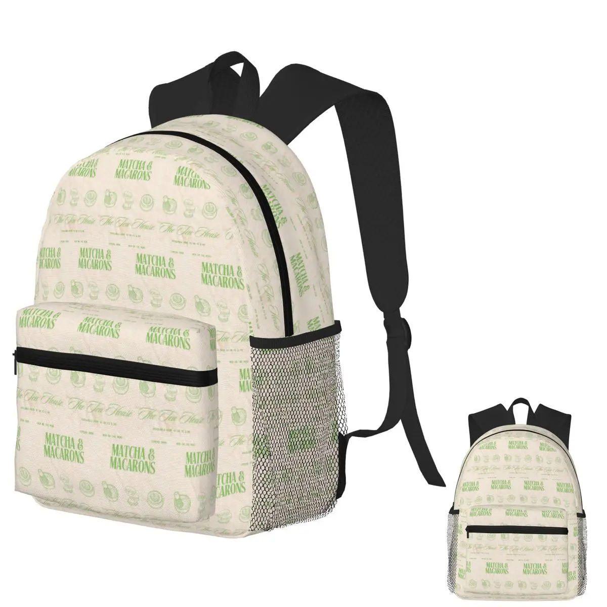 

Farmers Market Brunch Special Matchas And Macarons Student Backpack School Bag Hiking Travel Daypack Bookbag Shoulder Bags