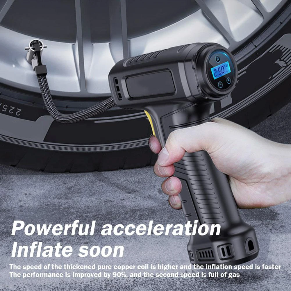 

120W Car Tire Inflator Wireless/Wired Portable Car Air Compressor Electric Inflatable Pump With LED For Cars Motorcycles Bikes