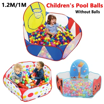 Bolas de piscina para niños de 1,2 M, tienda de juegos plegable para niños, piscina de bolas de dibujos animados, piscina portátil para exteriores y interiores, pozo de bolas para bebés con cesta para chico