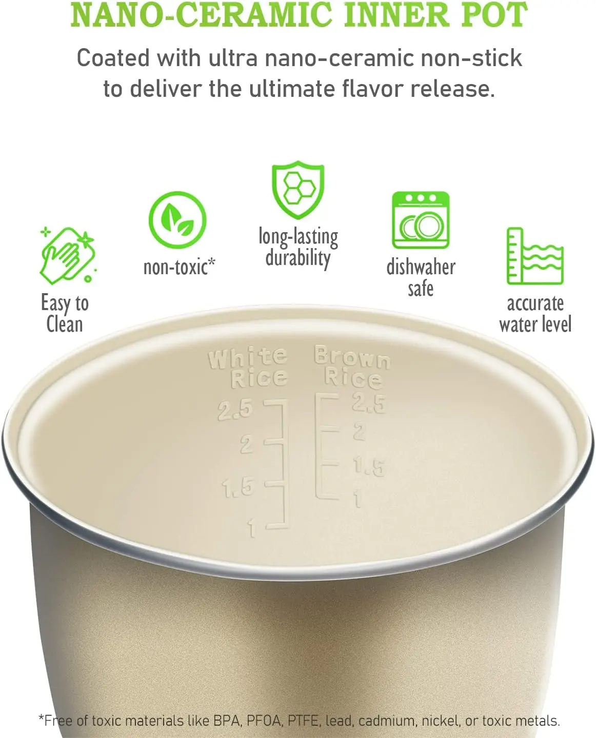 Mini fornello di riso 2,5 tazze non cotto, fornello portatile con rivestimento in ceramica sana, 1,2 litri da viaggio piccolo per 1-3 persone, produttore personale, F