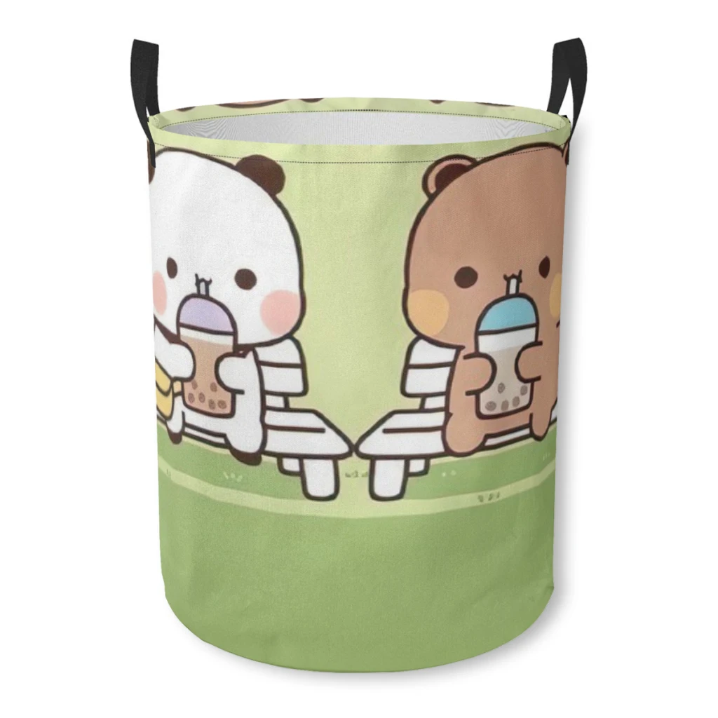 One Two Bubu Little Bear Bundle Device Laundry Basket Fabric Laundry Moving Folding Dirty Laundry Basket Cartoon