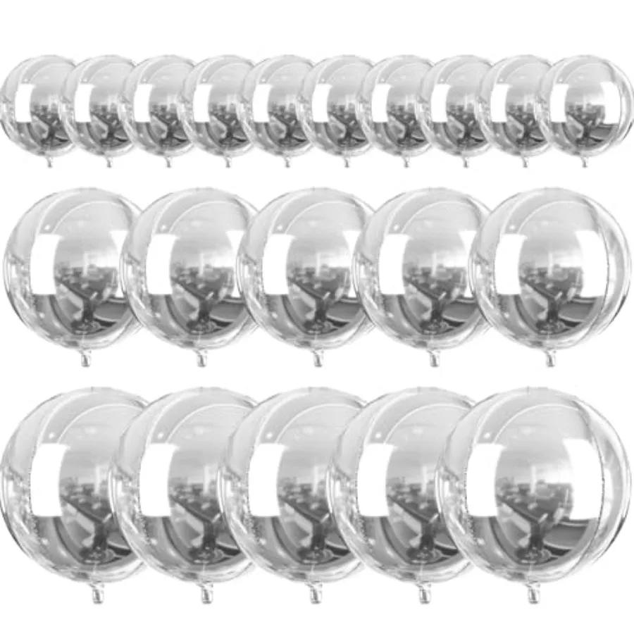 

Metallic Foil Balloons 20pcs Different Sizes Pack of 22 15 10 Inch Large Round Foil 4D Inflatable Mirror Ball Mylar Balloons fo