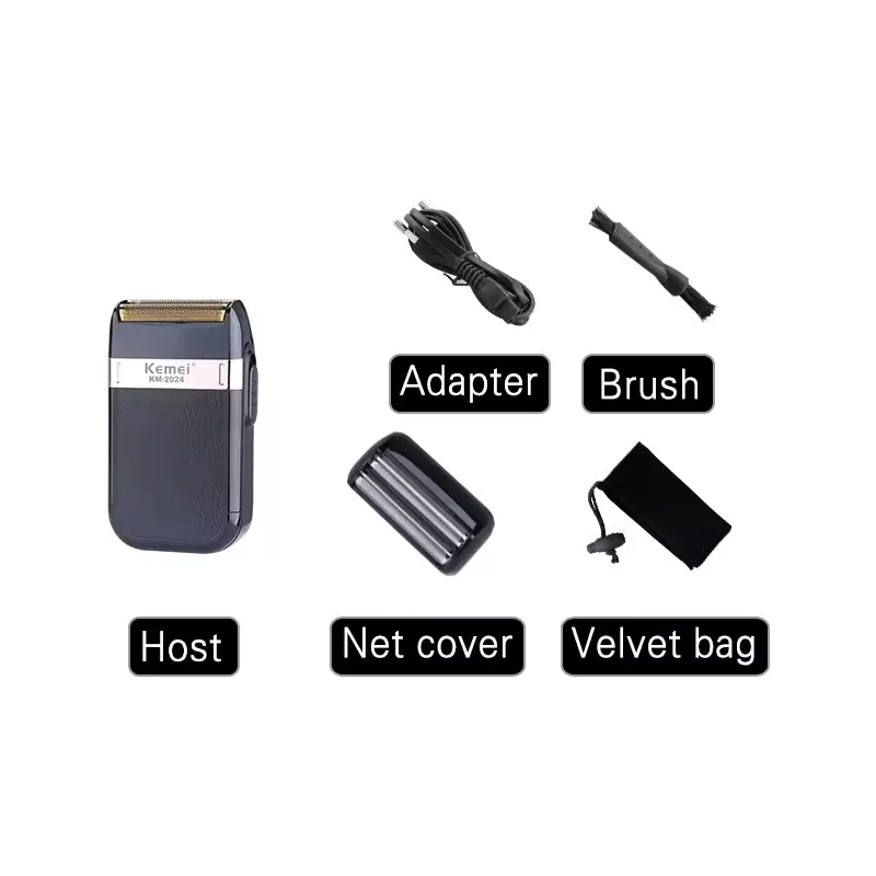 Kemei Shaver Professional Razor Waterproo Electric Razor Cordless Safety Razor Rechargeable Beard Trimmer Shaver for Men KM-2024