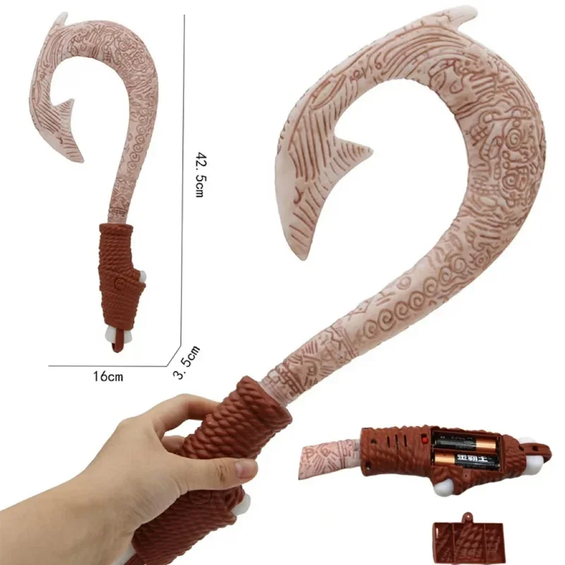 

Disney Cartoon Movie Moana 2 Fish Hook Knife Cosplay Maui Weapon with Light Children's Role Playing Prop Christmas Gifts Kid Toy