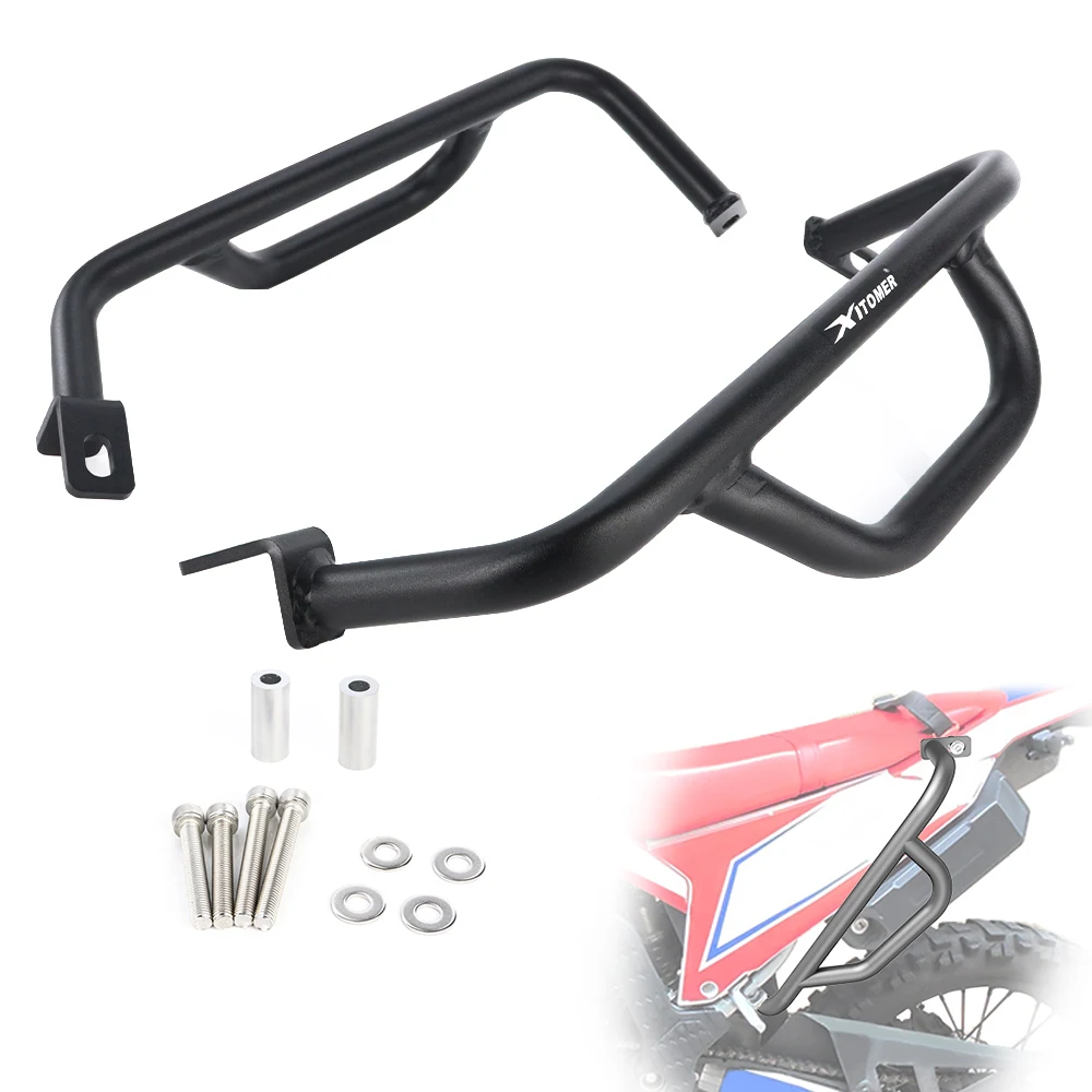 

Motorcycle Side Crash Bars Panel Guard Saddle Bag For Honda CRF300L / Rally 2021-2025 Support Frame Protector Side Cover Guard
