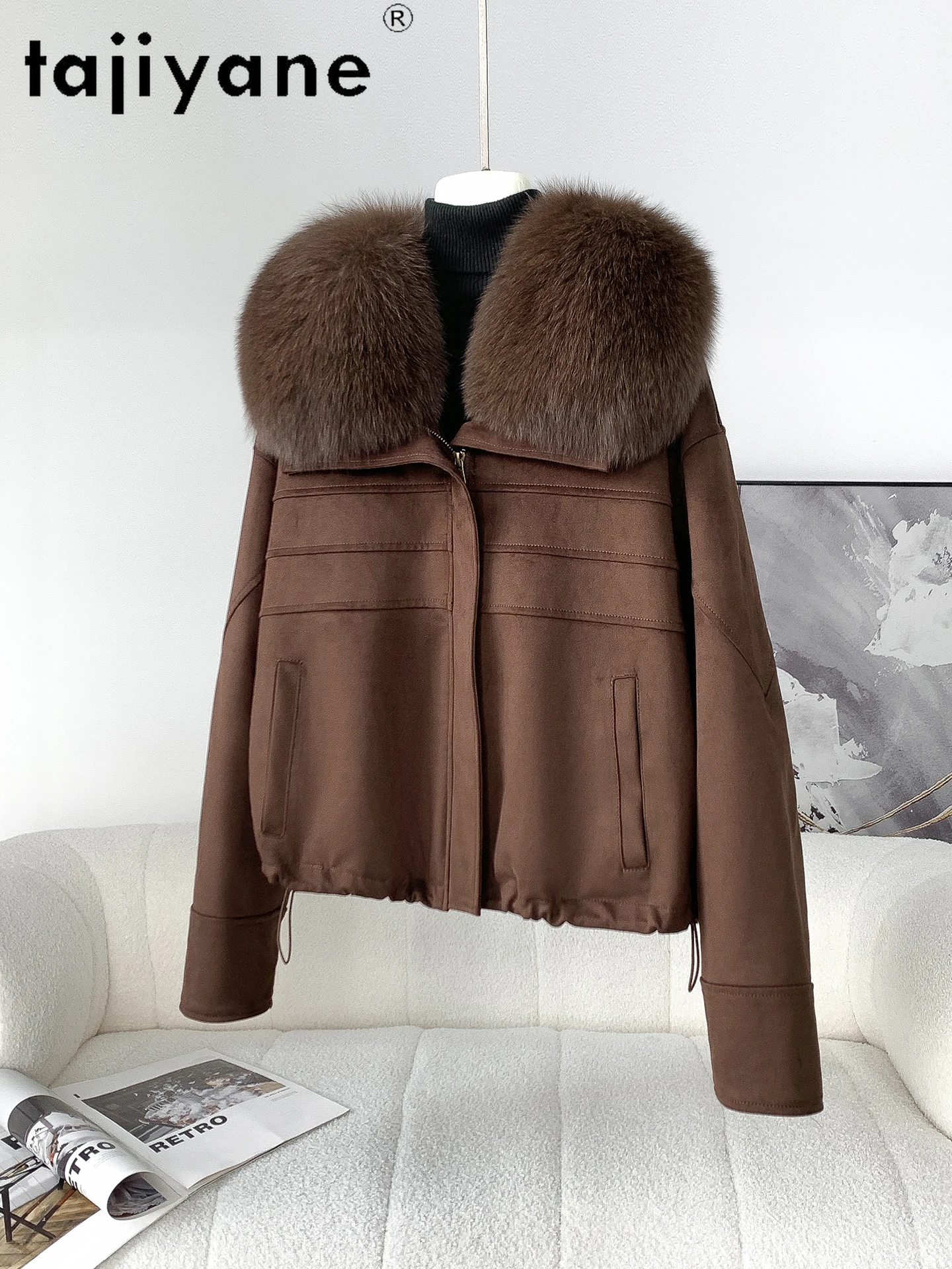 TAJIYANE Ganzendons Korte Jassen Vrouwen Vos Bontkraag Outerwears Premium Vrouwelijke Jassen Winter Vrouw Kleding 2025/2011 Nadal libre