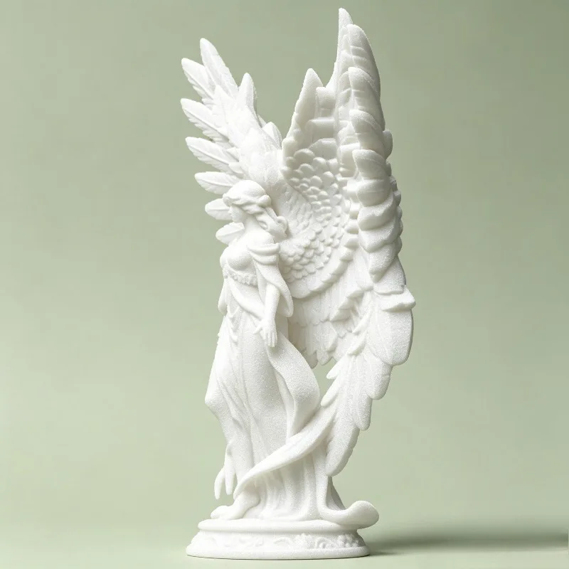 Light Luxury 3D Printed Angel Goddess Healing Ornament Pure White Wings Desktop Decoration Home Craft Art Gift For Peace view 5