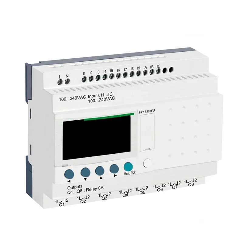 New Brand New Sch SR2B201FU 380V Relay Output with Real-time Clock and Display Panel PLC Programming Controller with 128 I/O
