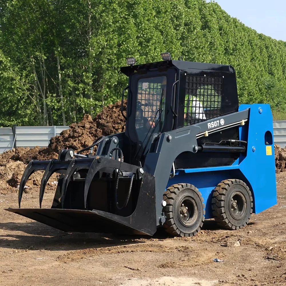 Mini Skid Steer Crawler Loader Snow Cleaning Equipment 1 Ton Hydraulic Diesel Skid Steer Loader With Track
