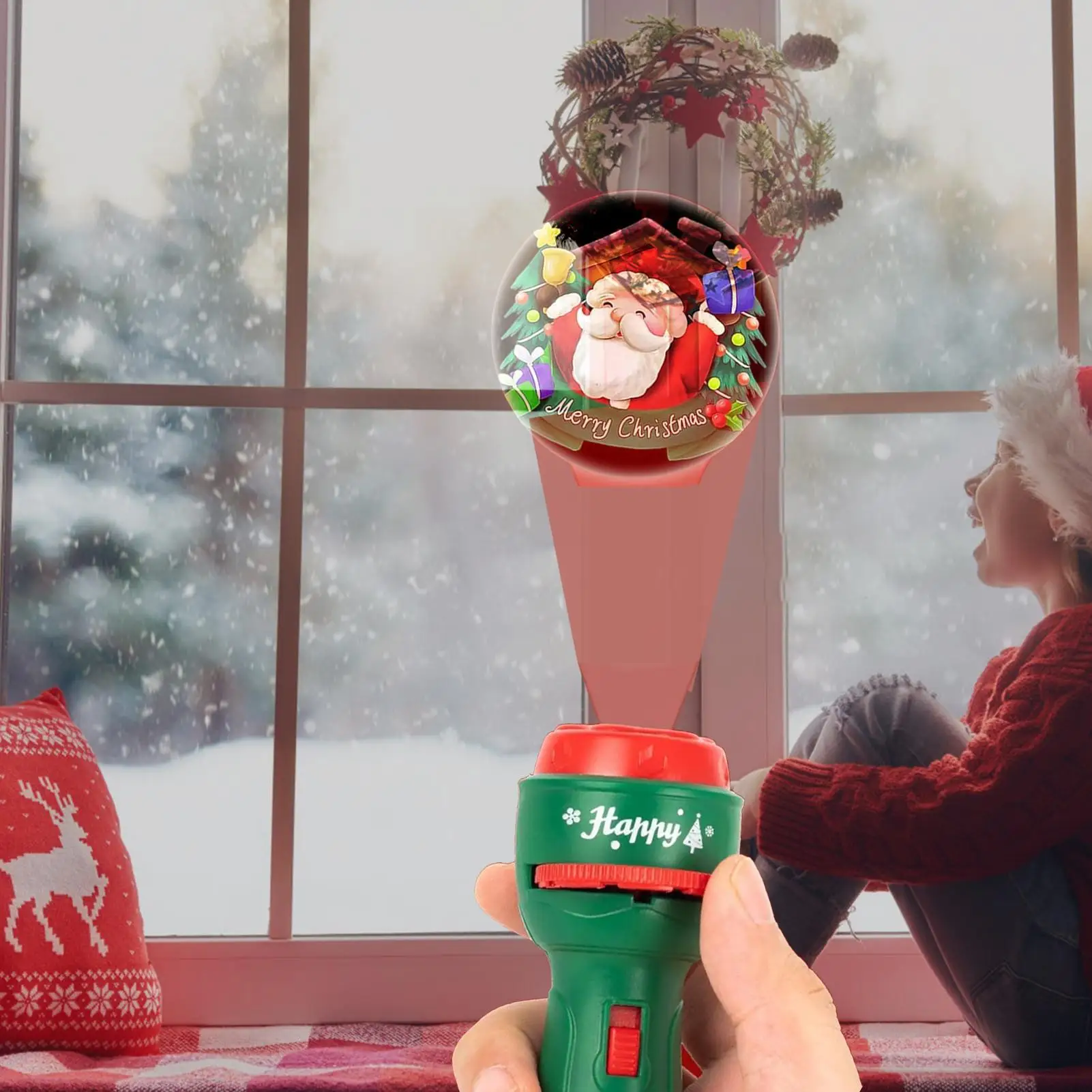 

Фонарик-проектор для детей, Рождественская книга для сна, фонарик, лампа, игрушка, игрушка для раннего образования, праздничный подарок, светящаяся игрушка