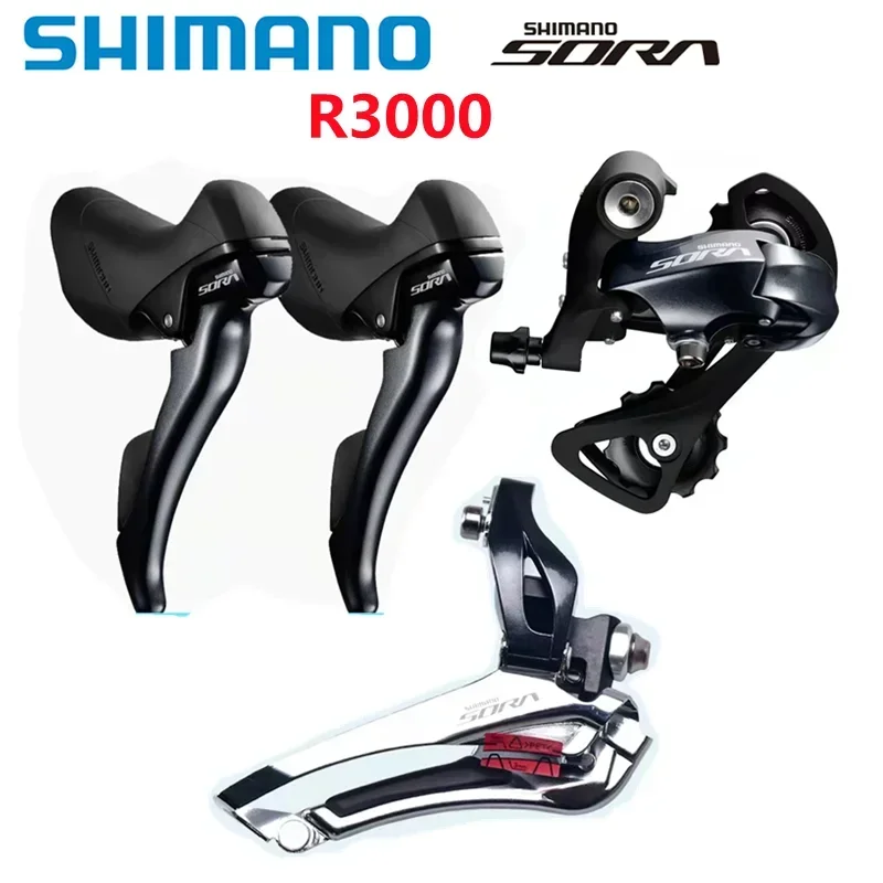 

Переключатели компонентов SHIMANO SORA R3000, дорожный велосипед, 2x 9-скоростной SL/ST R3000 + FD R3000, передний переключатель передач + задний переключатель