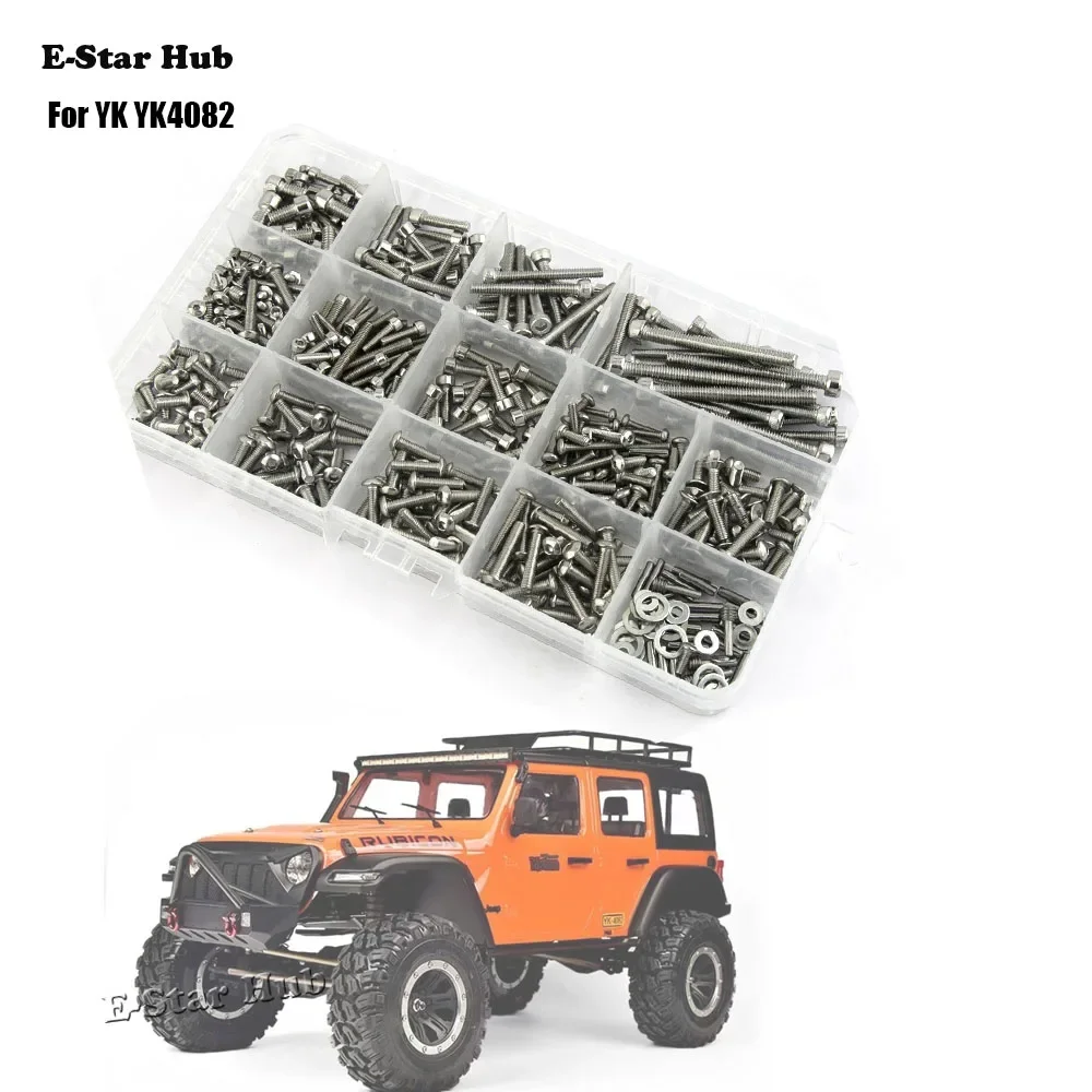 

Screw Box Modified Stainless Steel Screw Kit for 1/8 YK4082 RC Car Metal Upgrade Parts