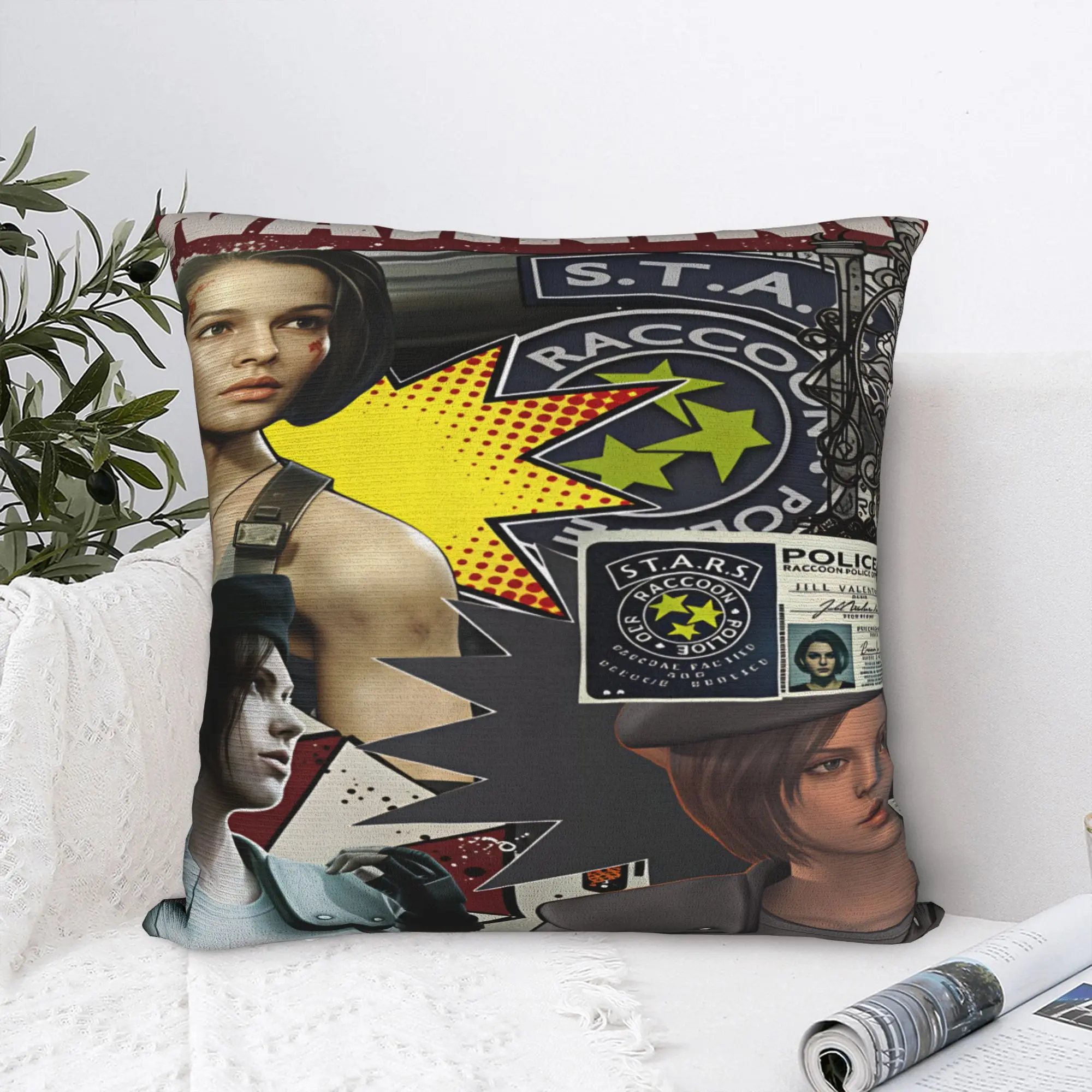 Jill Valentine Resident Evil  Pillow Case  Comfy Pillow Cover Funny Cushion Cover For Living Room Chair
