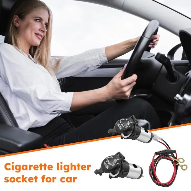 12V Car Cigarette Lighter Socket Adapter Durable Power Outlet Plug for Truck Boat Motorcycle Reliable Charging Accessory