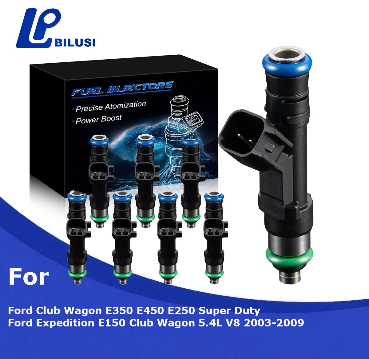 

Bilusi Fuel Injectors 5.4L V8 for Ford E150 E250 Club Wagon E350 E450 Super Duty Expedition 2004-2009 OE 0280158001 822-11167