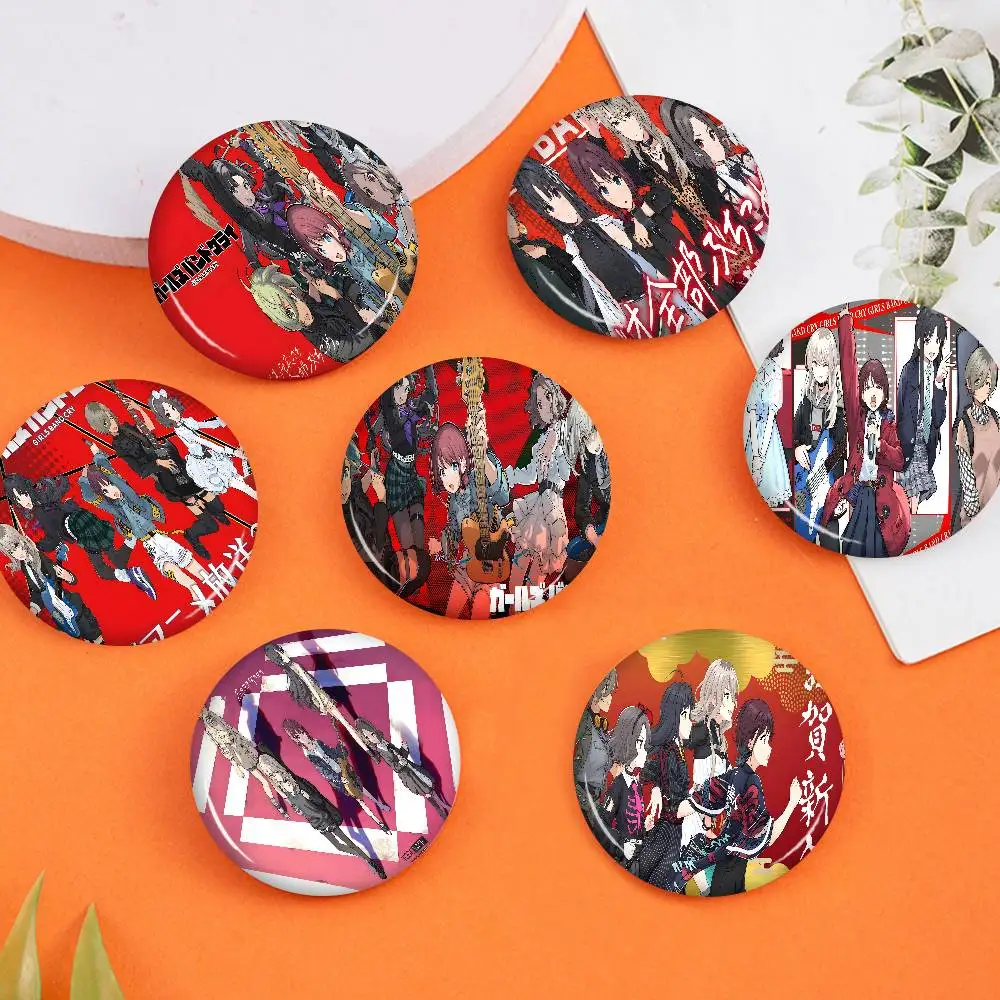 Anime G-Girls Cool Band Cry 32/44/58mm Handmade Pin Round Funny Brooches For Backpack Cothes Accessories Badge Hat Decoration