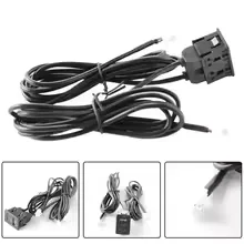 For Aftermarket Multimedia Head Unit 4 6 Pin Car Dashs Mount Dual USB Socket Port Panel Interface Extension 145cm Cable Adapter