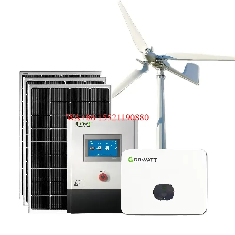 WMWMNU 5KW 10KW Wind Turbine Generator and Solar Panels Hybrid Power System Wind Solar Energy Kit for Home Use