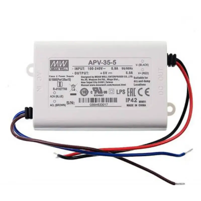 

Tai Wan MEAN WELL APV-35-5 5V 5A Constant Voltage Single Output Switching Power Supply LED Driver Brand New Original