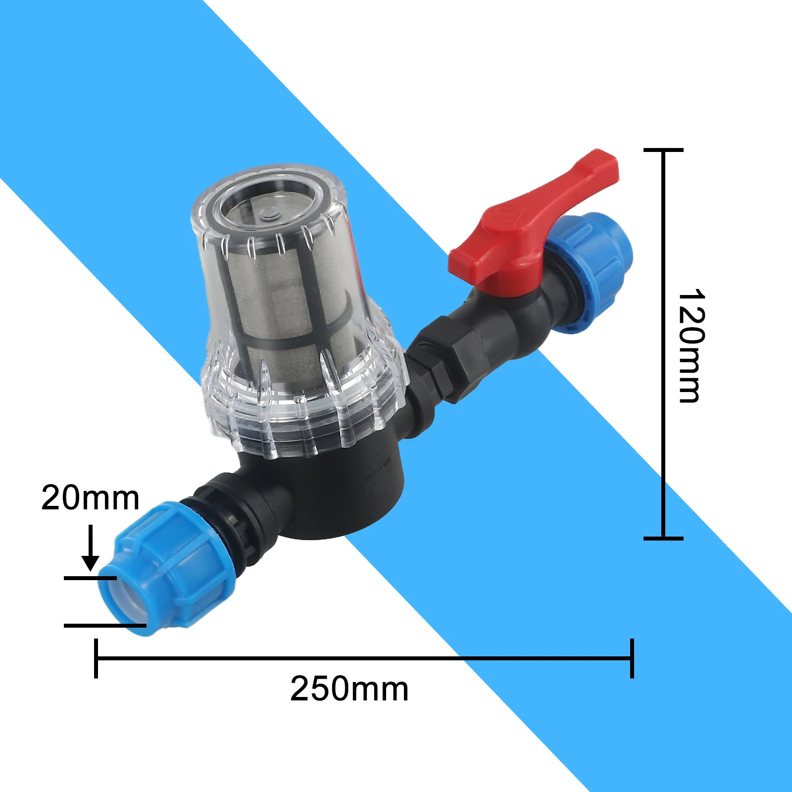 

20/25/32mm Garden Watering Filter With Plastic Tube Quick Connector Filter Garden Drip Irrigation Adapter For Gardening