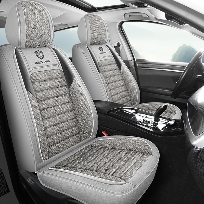 

1pc Luxury linen car seat covers, soft, comfortable, breathable, simple style, anti-slip, suitable for most vehicle models.