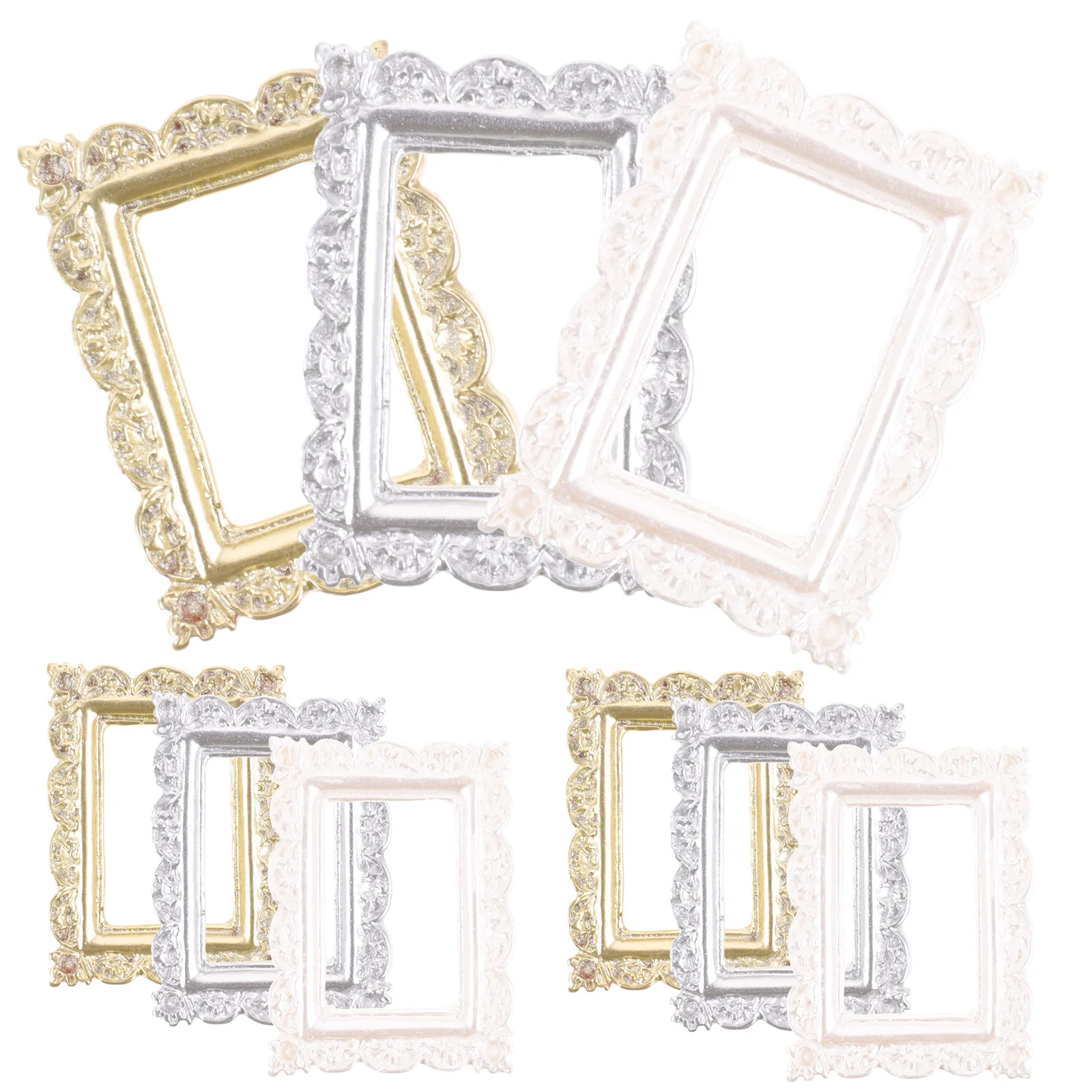 9 Pcs Phone Accessories Photo Frame Ornaments Car Miniature Picture Frames Retro