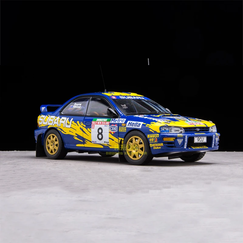 Diecast 1:18 Scale Subaru Impreza WRC Rally 1997 New Zealand Station Simulation Alloy Car Model Display Collectible Souvenir