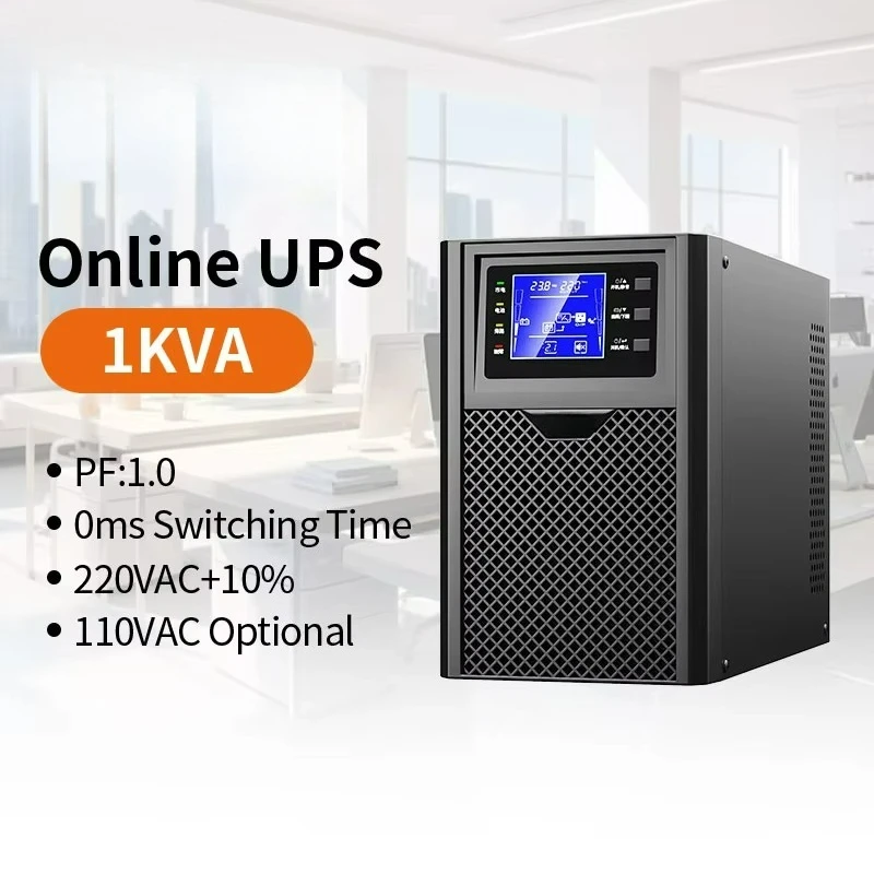 1kva 2kva 3kva Online Uninterruptible Power Supply UPS Pure Sine Wave 0ms Conversion UPS Backup Power Supply For Computer