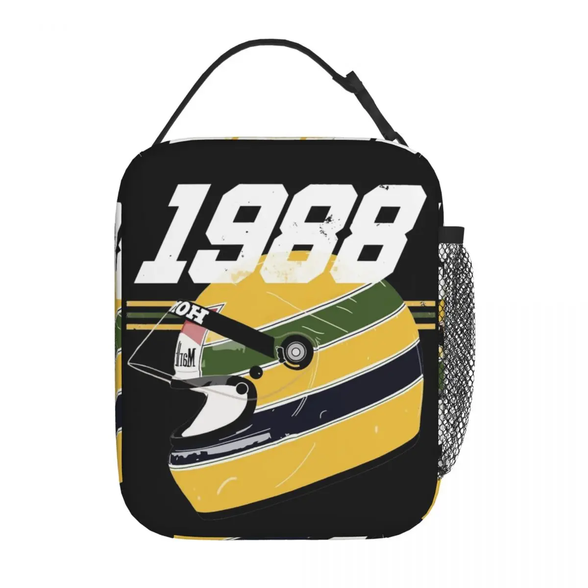 Vintage Ayrton Senna Champion Ayrton Helmet Insulated Lunch Bags Leakproof Lunch Container Cooler Bag Tote Lunch Box