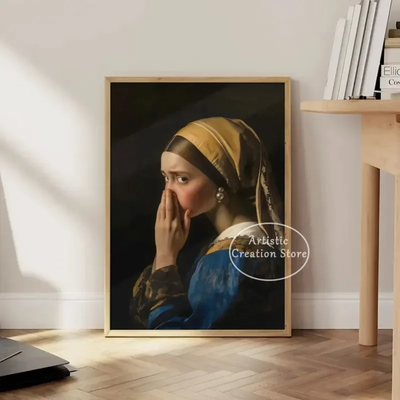 خمر الفكاهة الشهيرة صورة الحمام الموناليزا مضحك رائحة سيئة حائط لوح رسم الفن ديكور المنزل المرحاض