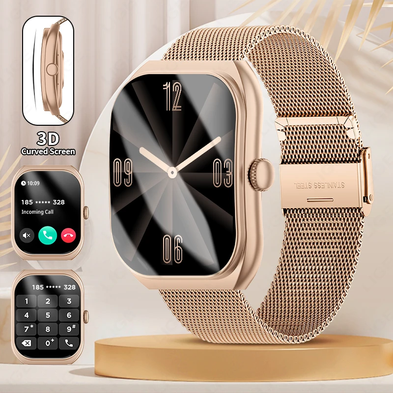 LIGE nuevo reloj inteligente con pantalla curva 3D de 2,01 pulgadas para mujer, rastreador GPS, llamada, ritmo cardíaco, deportes, Fitness, reloj inteligente para Android iOS 2025