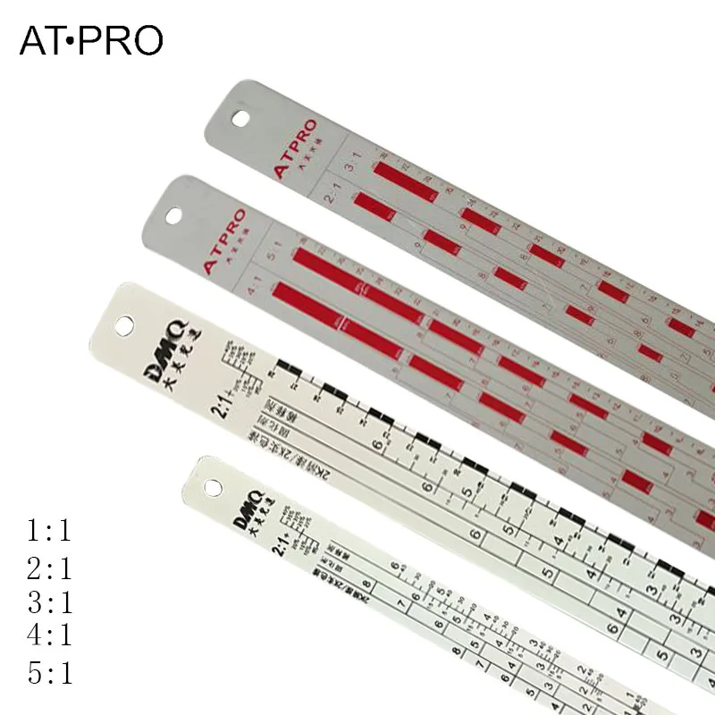 Automotive Paint Mixing Ruler Scale Ruler Paint Mixing Sheet Metal Spray Paint Scale 2:1 and 3:1 Corrosion Resistance