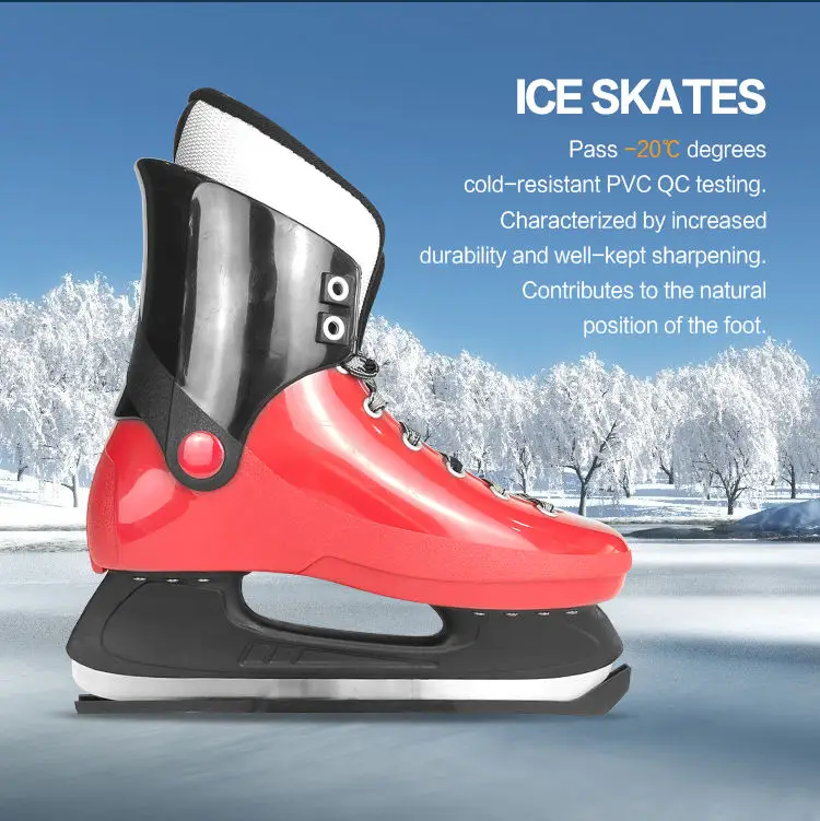 Hot sell professional quick lacing stainless steel blades plastic ice skates used in ice