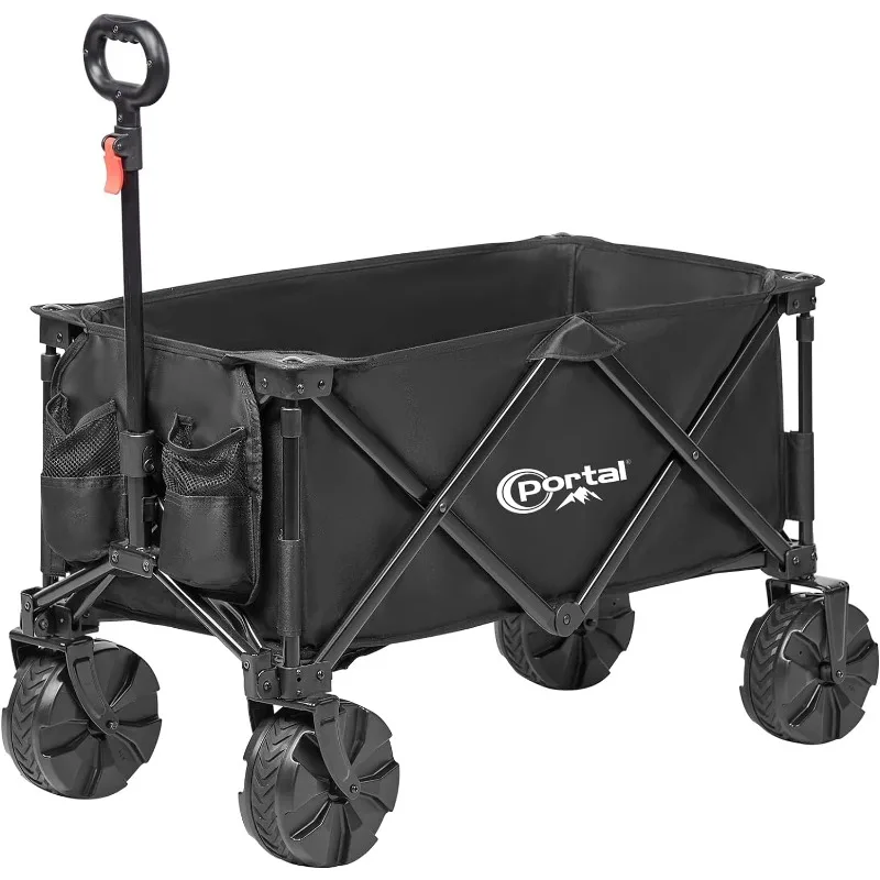 

Camping cart，PORTAL Collapsible Folding Utility Wagon,Foldable Wagon Carts Heavy Duty,Large Capacity Beach Wagon with All Terrai