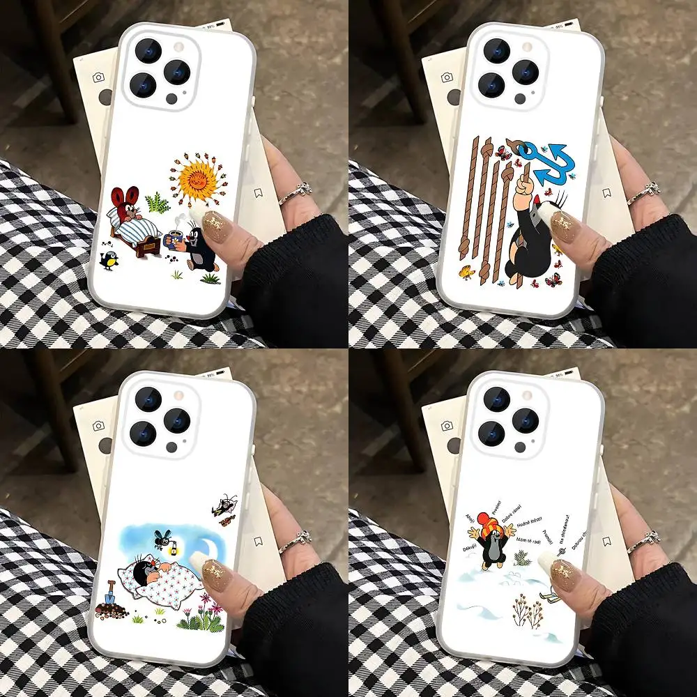 

Littles Cartoon Mole Phone Case For iPhone 17,16,15,14,13,12,11 Pro,Max,Plus,Mini,Air,E Magnetic Magsafe Frosted Transparent