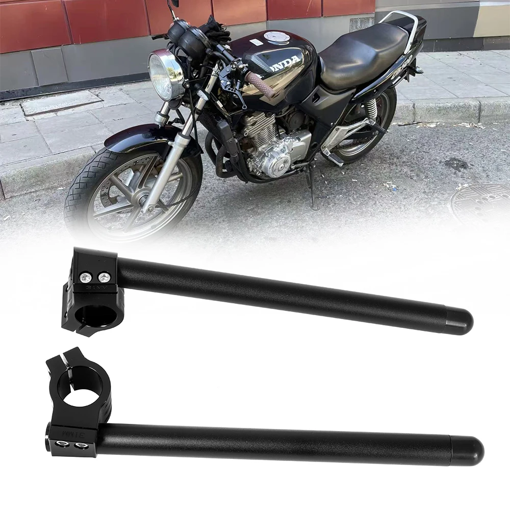 Motocicleta 7/8 "22mm guiador riser ajustável cnc guiador clip-ons garfo braçadeira 31/32/35/41/48mm lidar com barras clip ons universal