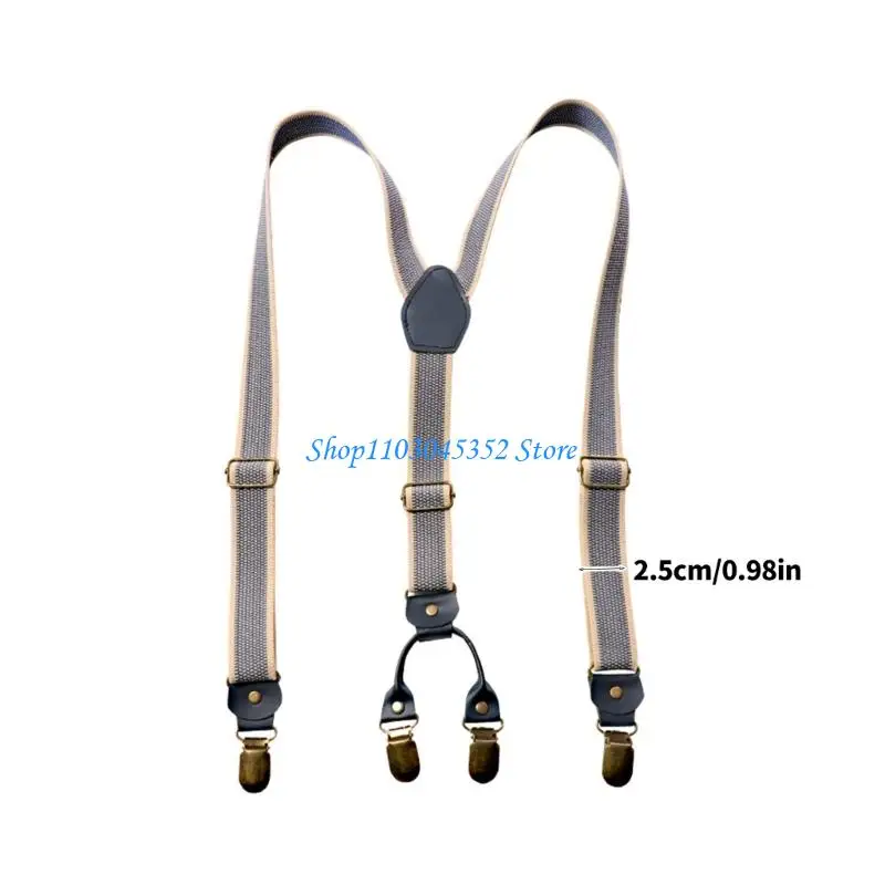 Suspender retro elastis dengan klip punggung yang aman dan tahan lama karet universal aksesori fashion dewasa universal