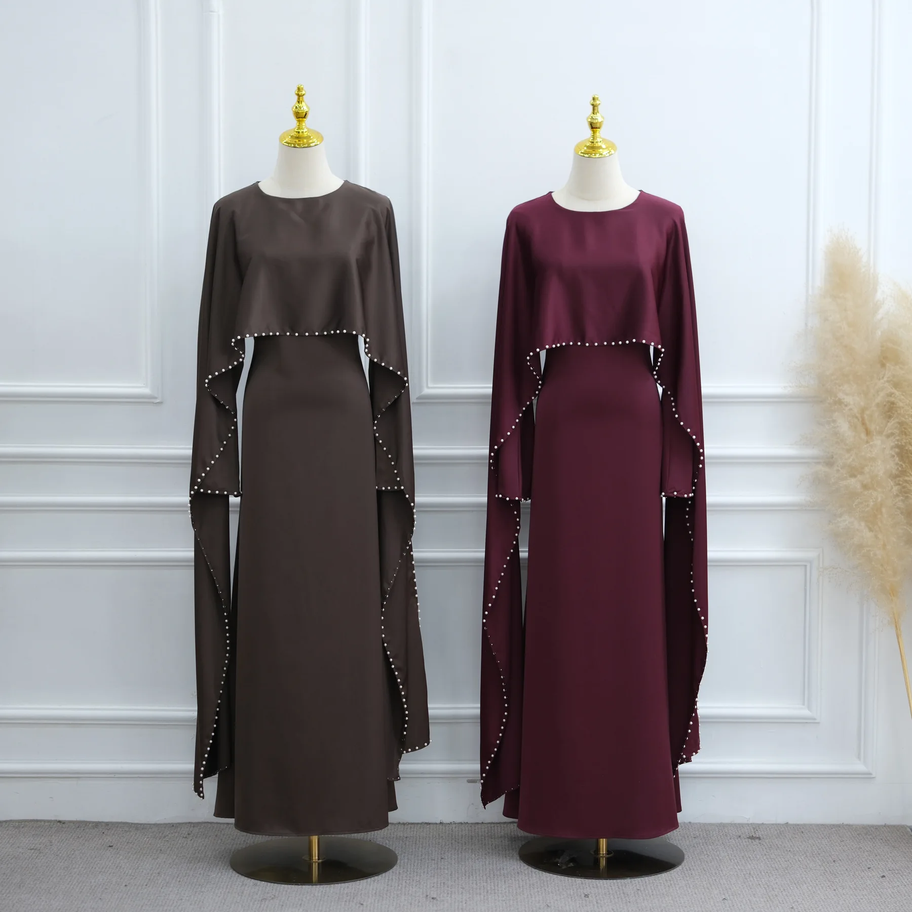 عبايات كيب لؤلؤية دبي للنساء فستان متواضع للعيد جلابة ملابس إسلامية إسلامية تركيا قفطان كيبيا قفطان فام رداء ثوب #1