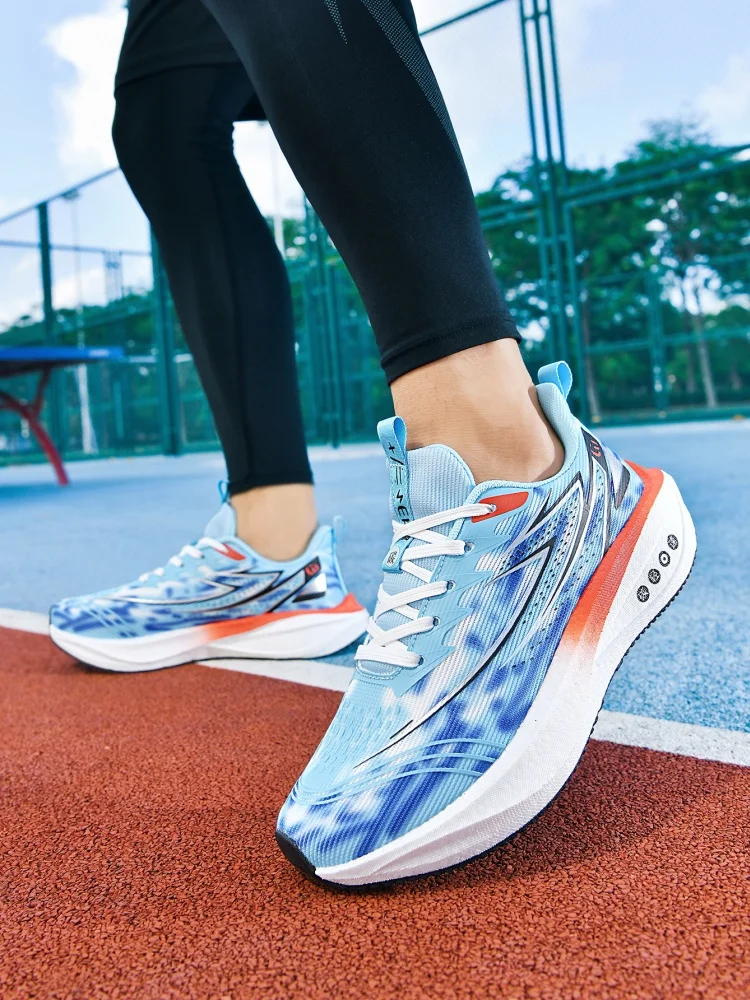 Marathon-Laufschuhe für Herren mit Carbonplatte, Spezial-Sporttraining, Atmungsaktiv, Leichtgewichtig, Bequeme Athletische Sneaker für Damen