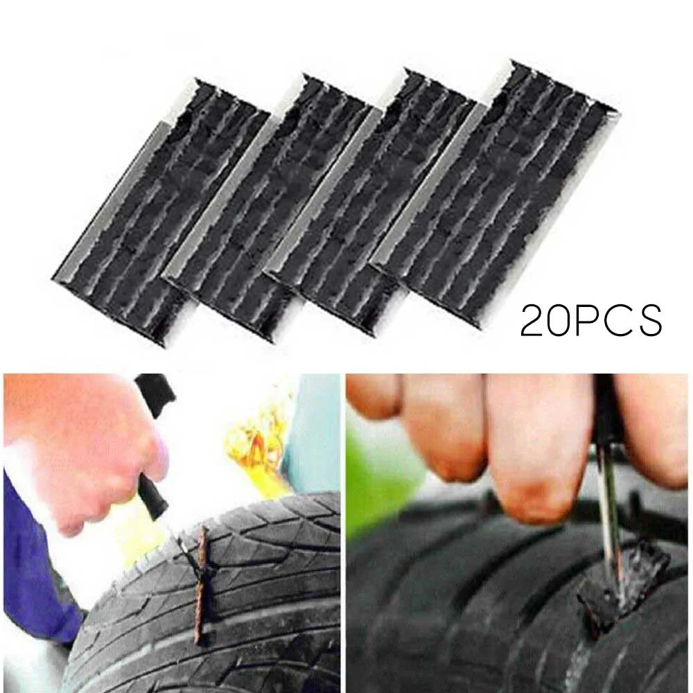 

Brand New High Quality Black Tire Repair Strip 100mm 20Pcs Bike Puncture Repair Kit Strips Truck Tubeless Tyre