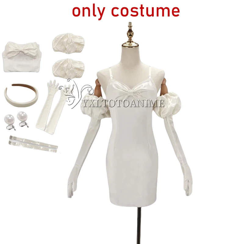 Anime Alien Stage Mizi Sua Cosplay Kostuum Pruik Donkerblauwe Jurk Roze Blauw Lang Haar Handschoenen Kousen Riem Set Uniform voor Kerstmis