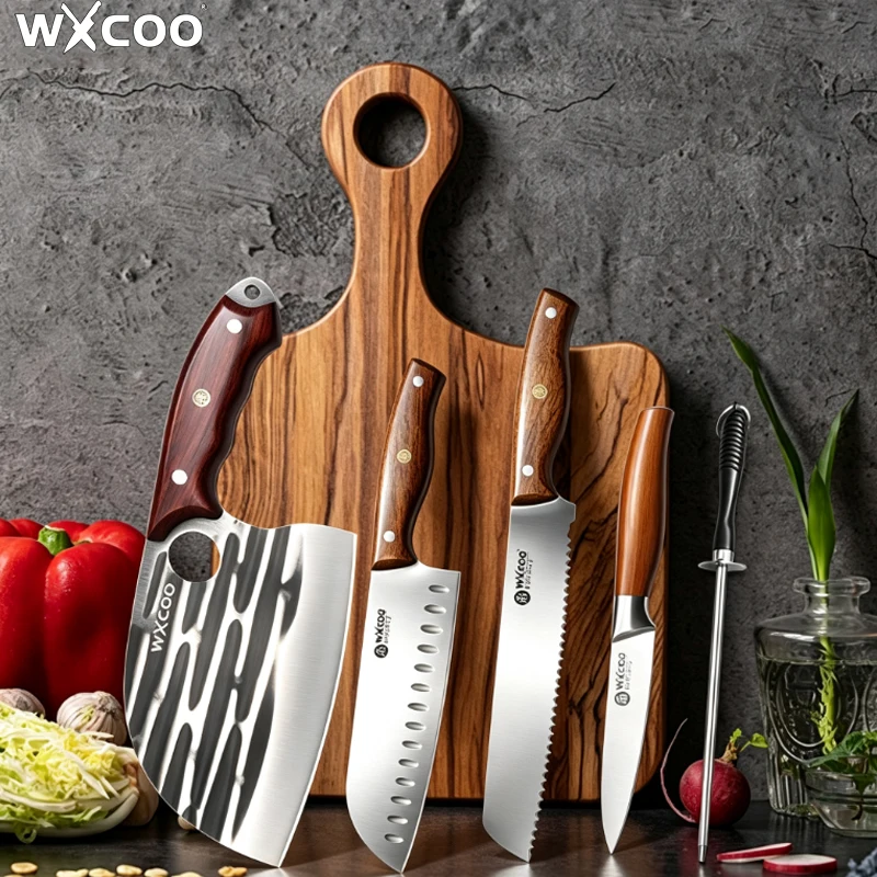 WXCOO Hand Forged Kitchen Knife Set Fruit Peeling Vegetable Chopping Knife for Household Cooking Chef Knife Kitchen Accessories