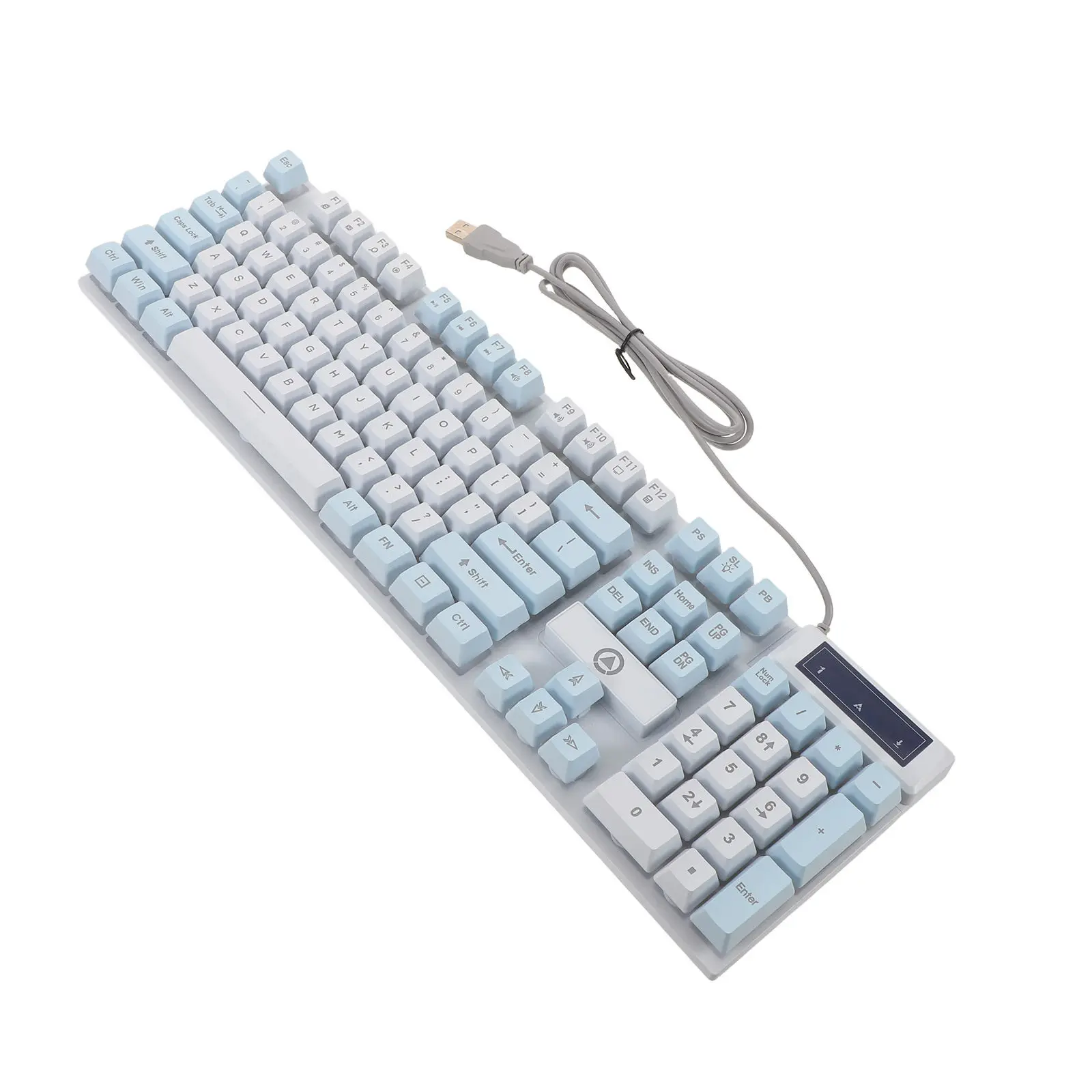 Teclado Mecânico Retroiluminado RGB 104 Teclas Teclado Gamer USB com Fio para PC Laptop Escritório Layout Ergonômico de Máquina de Escrever Rápido