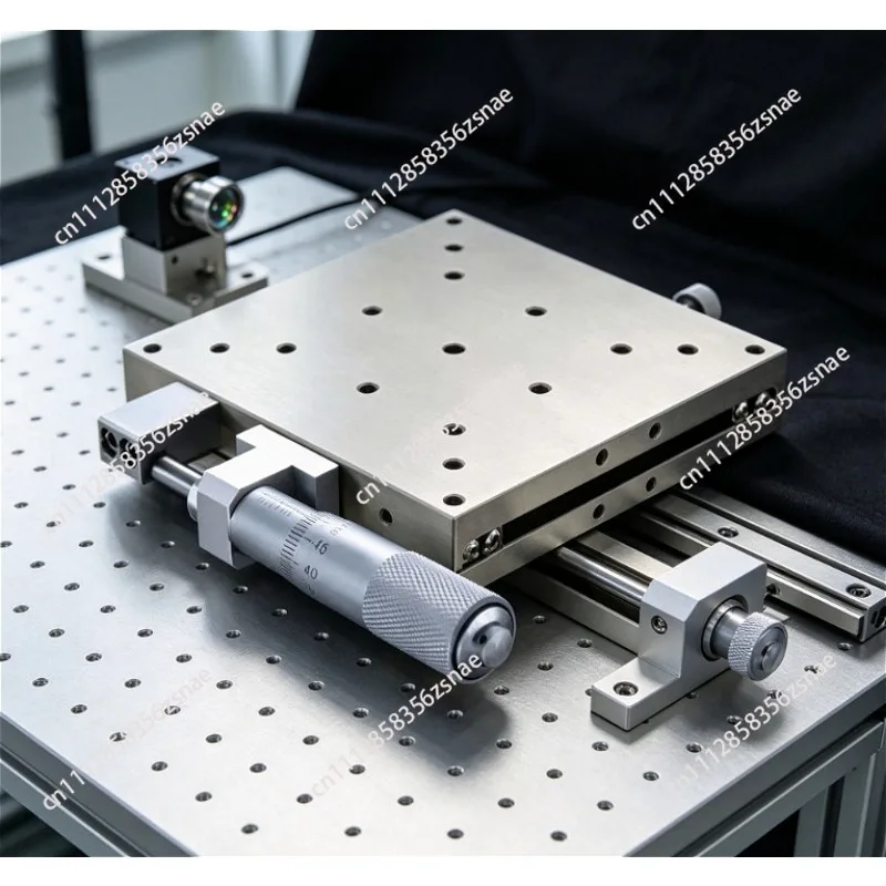 LBX100‑LR X‑Axis Manual Linear Sliding Table, Stainless Steel High‑Precision Fine‑Tune Moving Platform for Optical Experiment