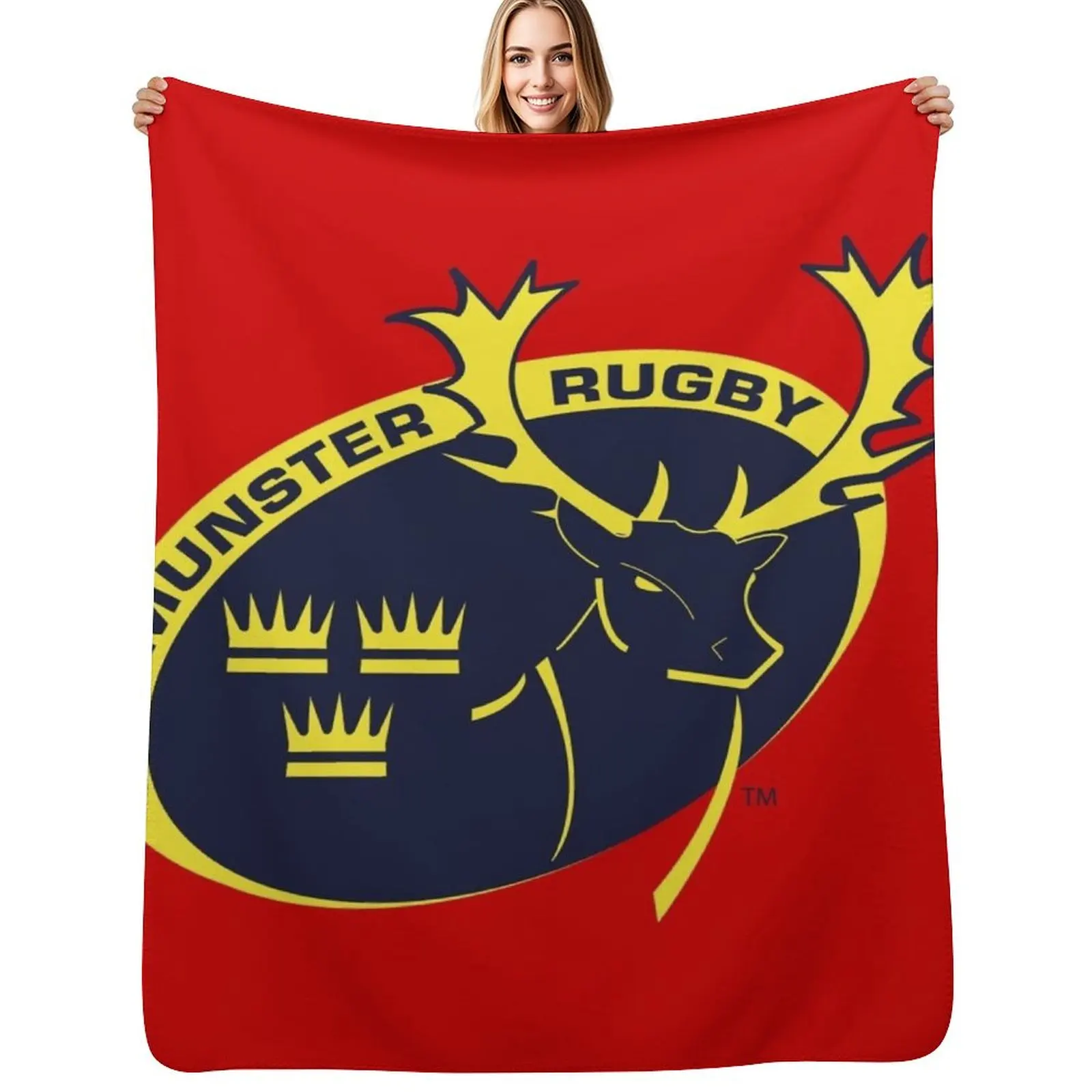 

The Munster Rugby Throw Blanket Softest Sofa Quilt Bed covers Flannel Fabric Blankets