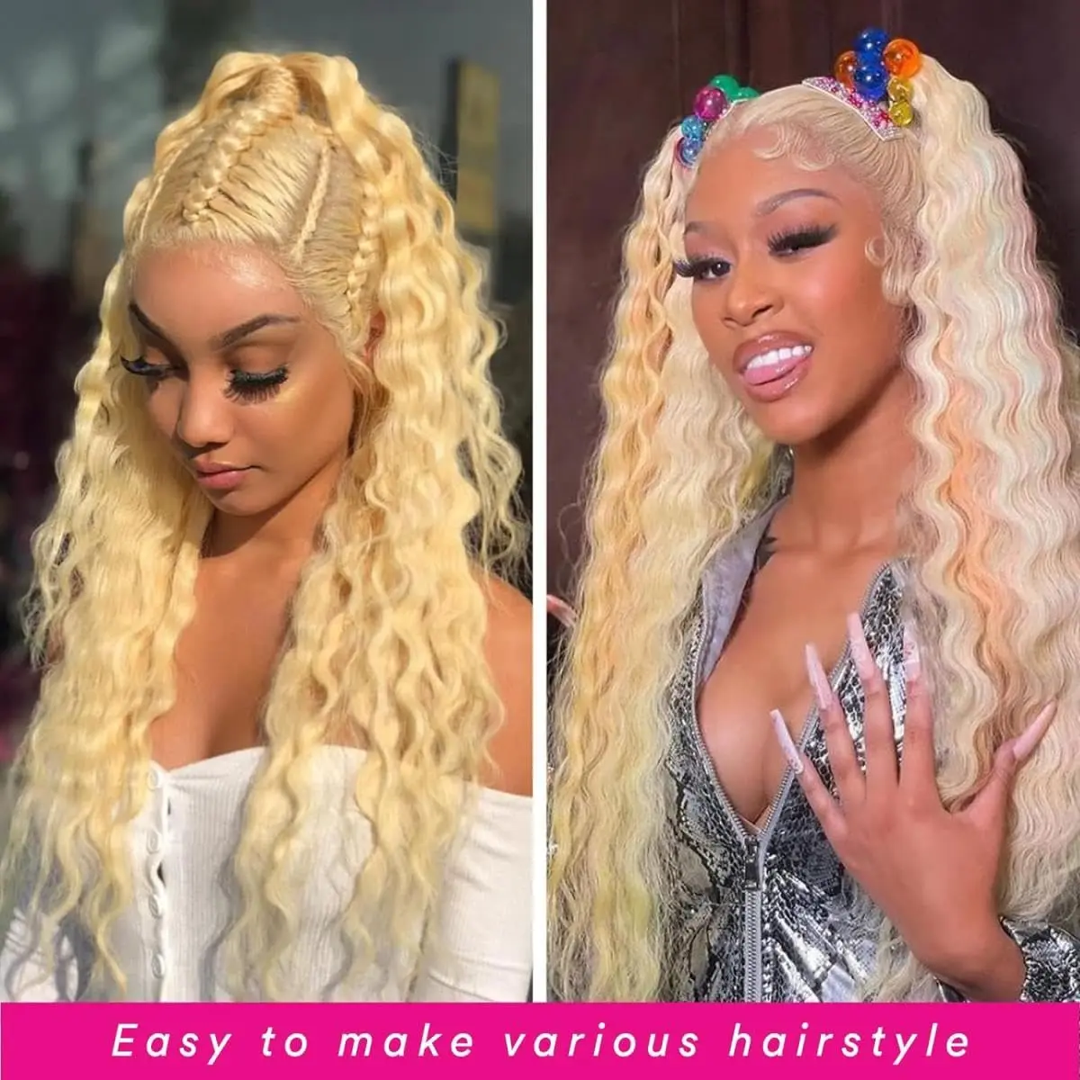 30 Inch 613 Lace Front Wig Human Hair Blonde Wig Human Hair 613 Deep