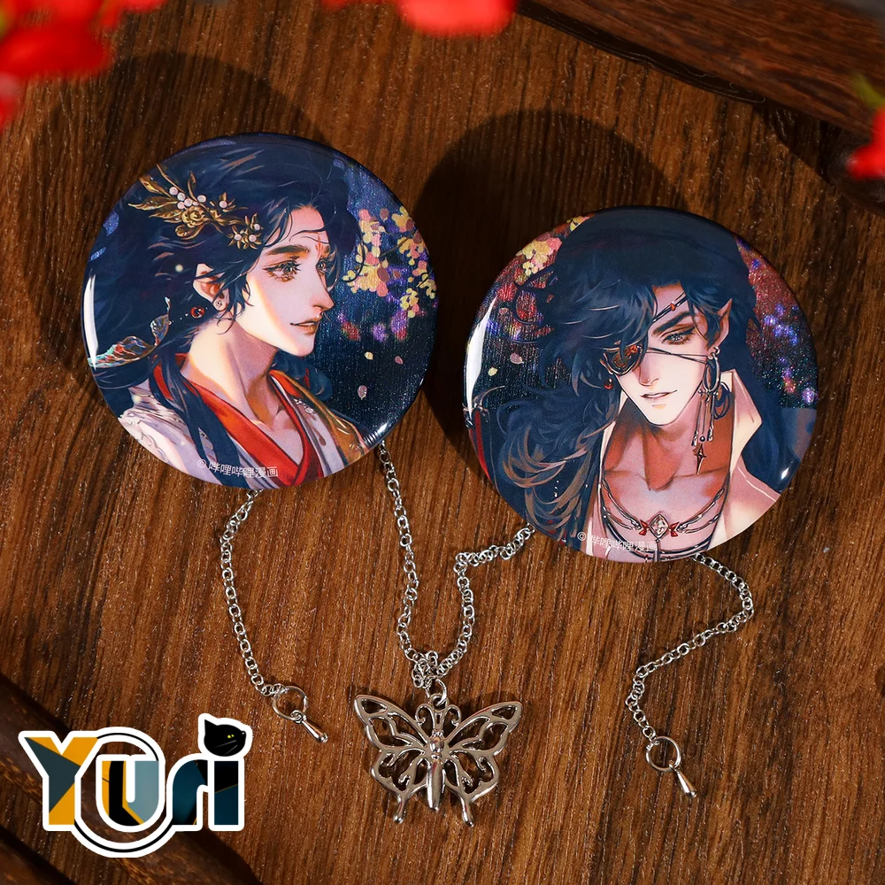 

Anime Tian Guan Ci Fu TGCF Comics Hua Cheng Xie Lian Cute Flower Acrylic Badge Brooch Pin Button Cosplay Props C