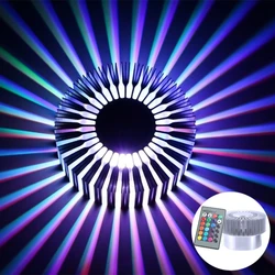3W Sunflower Wall Lamp AC85-220V Creative RGB Effect Corridor LED Lights Surface Concealed Installtion Indoor Projection Rays