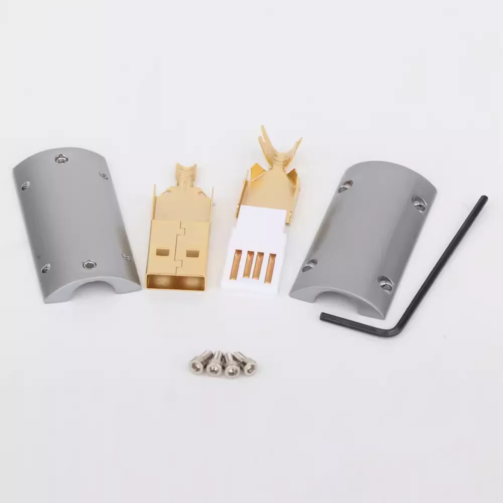 Monosaudio USB 2.0 Plug USB Connector High Quality 24K Gold Plated DIY Hi-Fi USB Cable Gold Plated USB B Part